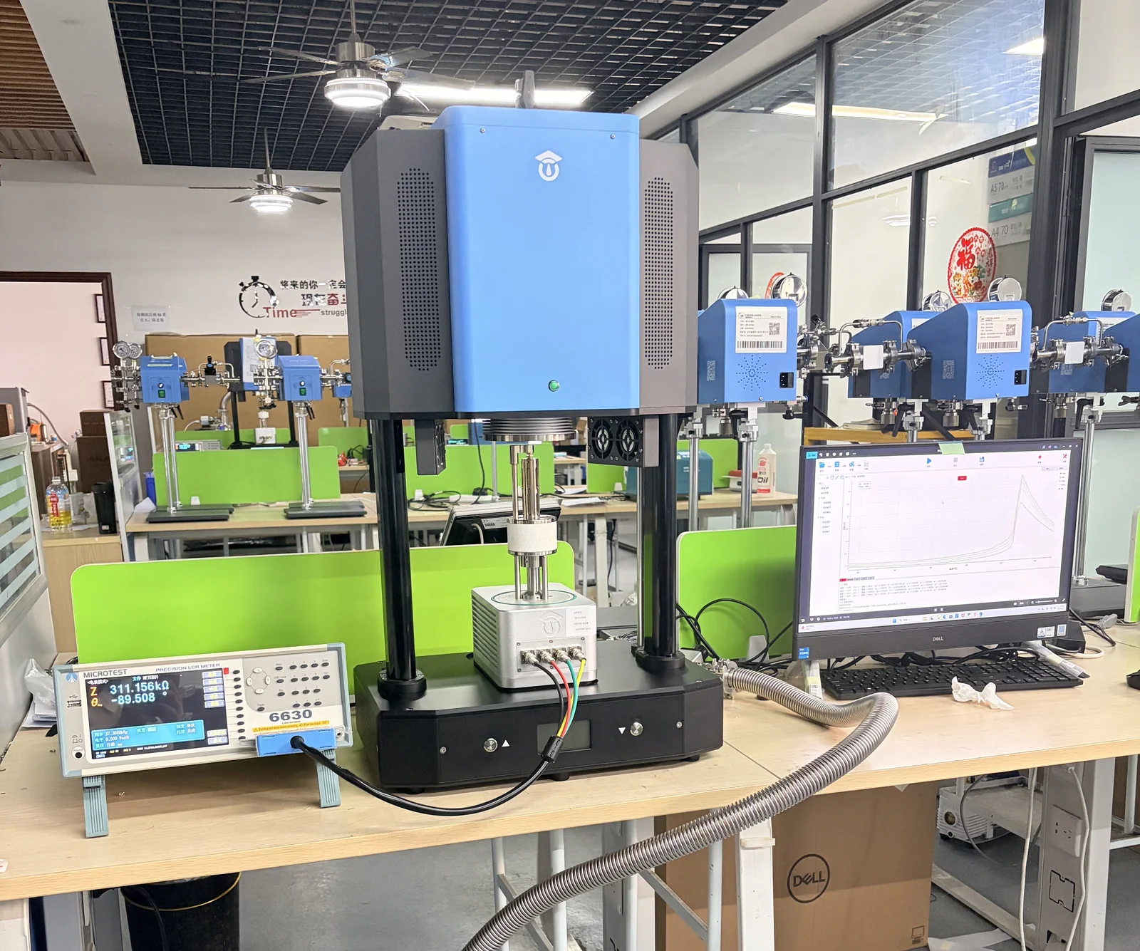 HTS1000DE turnkey system assembled on test bench during factory pre-commissioning